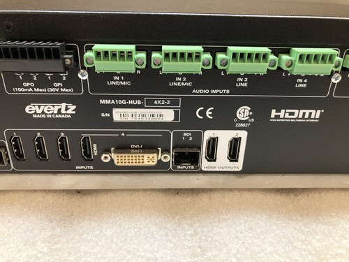 Evertz MMA-10G MMA10G-HUB-4X2-2 Network AV Distribution HDMI Router Hub - Picture 6 of 7