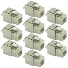 10 Pcs Cat5E RJ45 Network LAN Ethernet Keystone Jack Shield 110 Punch Down Gold