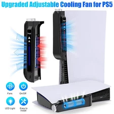 Cooling Fan for PS5 Disc & Digital Edition Quiet 3-Speed Cooler w/ USB 3.0 Port