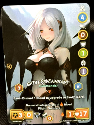 Soul Masters TCG - Sample Card - Satin Ravenheart - Monthly Sample Packs 2024