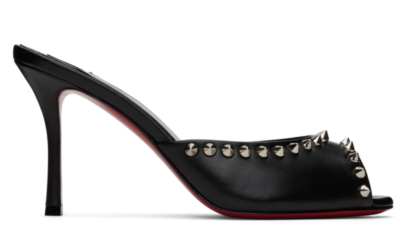 Christian Louboutin Me Dolly Spike 85 Black Backless Sandal Mule
