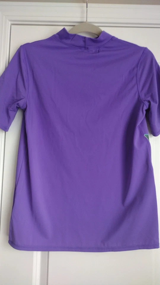 Camisa de natación de manga corta Lands' End para niños púrpura con tiburón talla grande 14-16 usada en excelente estado Foto 2 de 4