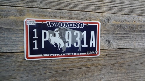 Wyoming Passenger with Hologram license plate with bucking horse Wyoming plate!!