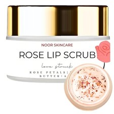 Noor Skincare Rose Lip Scrub for Dark Lips Remover, Lip Bright, Smoky Lips Remov