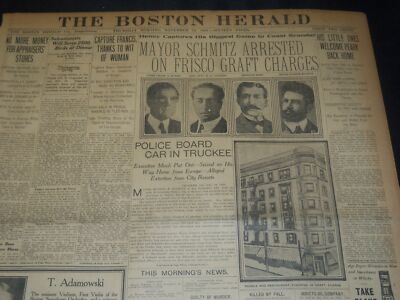 1906 NOVEMBER 29 THE BOSTON HERALD - MAYOR SCHMITZ ARRESTED ON FRISCO - BH 122