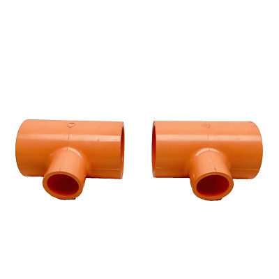 LOT OF 2 -  SPEARS 2''X1'' TEE SCH 80 CPVC SPRINKLER FITTING 4201-249 ORANGE