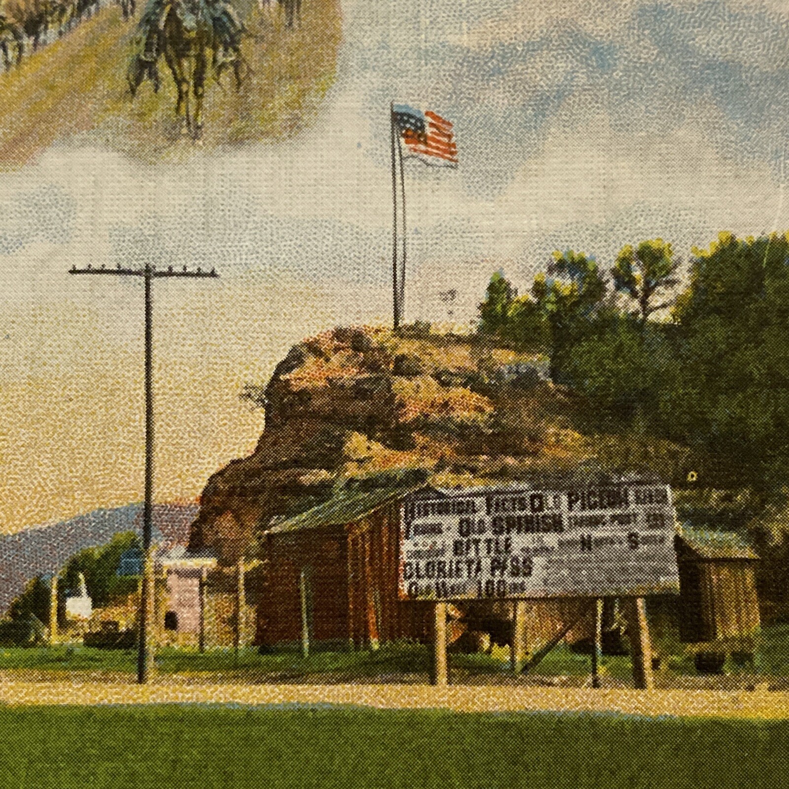Vtg Postcard, Ruins of Old Spanish Fortress & Trading Post, Glorieta