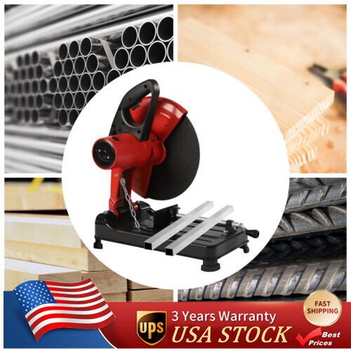 14-Inch 2200W Heavy-Duty Abrasive Cutting Chop Saw 3800RPM 0-45° Adjustable