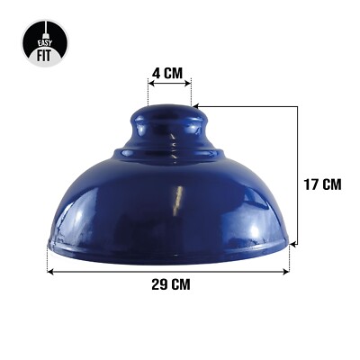 Abat-jour émaillé Vintage Style Industriel - Pour Ampoule E27, Métal, Lampe Suspension, Neuf