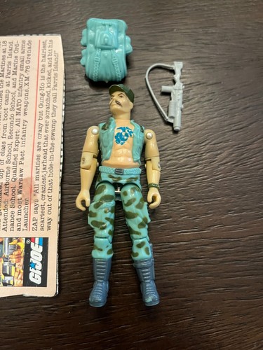 VINTAGE 1983 GI JOE Marine GUNG-HO Complete w/ File Card Broken Crotch - Picture 2 of 5
