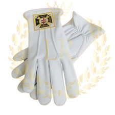 Masonic Regalia Knight Templars Genuine Leather Gloves Pair Premium Quality