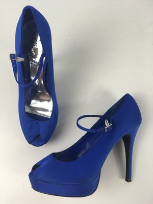 cobalt blue platform heels
