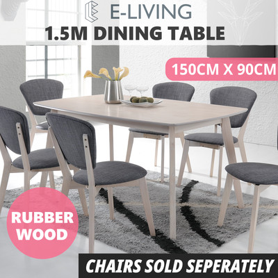 Dining Table 1 5m 6 Seater Whitewashed Oak Timber Scandinavian