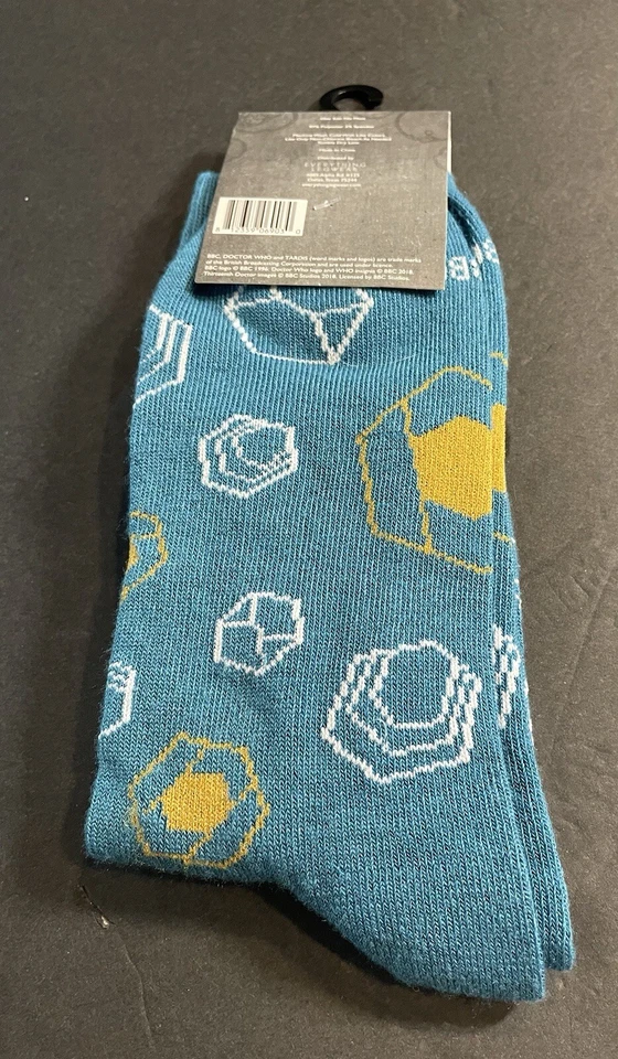 Calcetines Doctor Who verde azulado estampado geométrico mezcla de poliéster verde azulado nuevos Foto 2 de 4