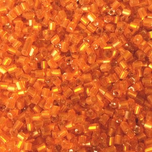 size 11//0 2-cut approx 2mm 50g glass HEX seed beads Silver Silver-Lined