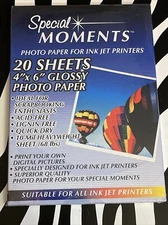 Special Moments Digital Photo Paper Ink Jet Printer Glossy 20 Sheets 4 X 6 New