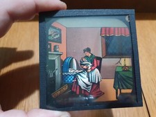 Antique Glass Slide Mother and Child (6)