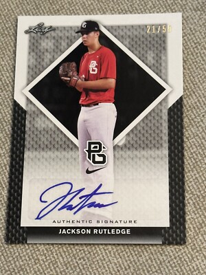 JACKSON RUTLEDGE 2016 LEAF PERFECT GAME BLACK AUTOGRAPH #21/50 ...