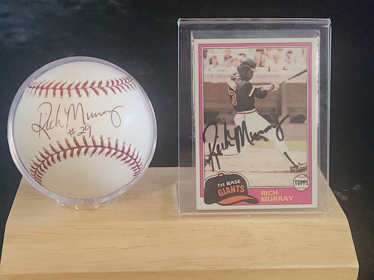 Rich Murray SAN FRANCISCO GIANTS SIGNED MLB BASEBALL & CARD W