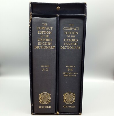 Compact Edition of the Oxford English Dictionary, Vol. 1 & 2, 1973  3rd Printing