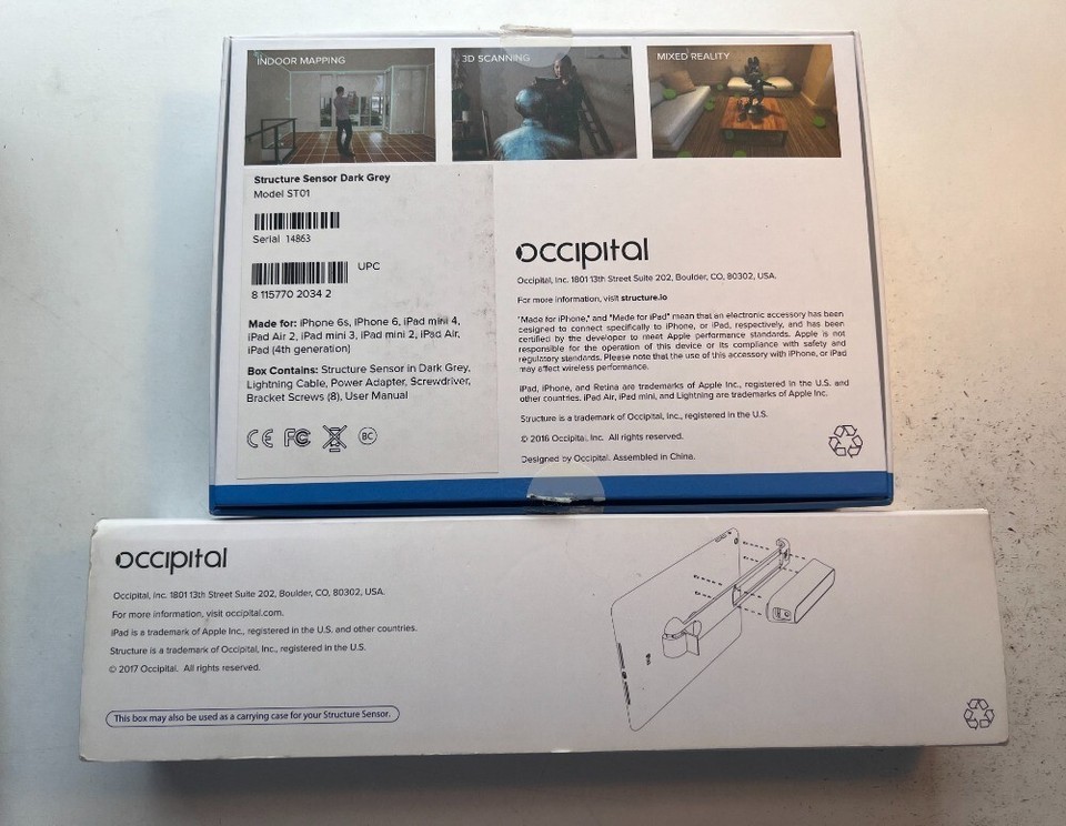 Occipital Structure Sensor ST01 for iPad 3D Precision Scanner +Bracket