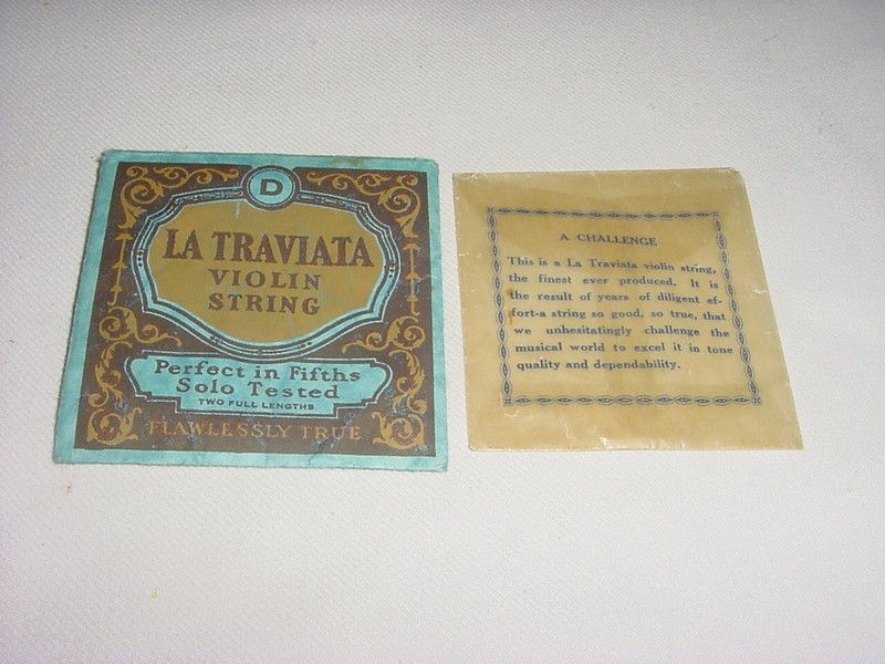 Vintage LA TRAVIATA Violin String Packaging Envelope / Case candy