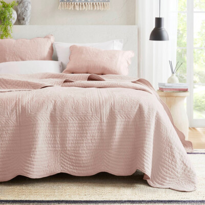Mansfield 3pc King Blush Crinkle Coverlet at Gardner White