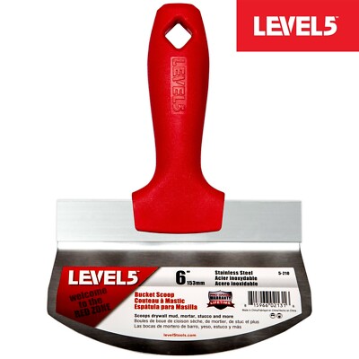 LEVEL5 Eimerschaber Reiniger Spachtel Blatt 153mm aus rostfreiem Edelstahl 5-210