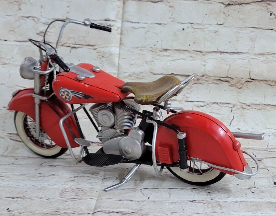 1956 Indian Metall Motorrad Modell Werbegeschenk Heiße Guss Skulptur Wohnkultur - Bild 2 von 4