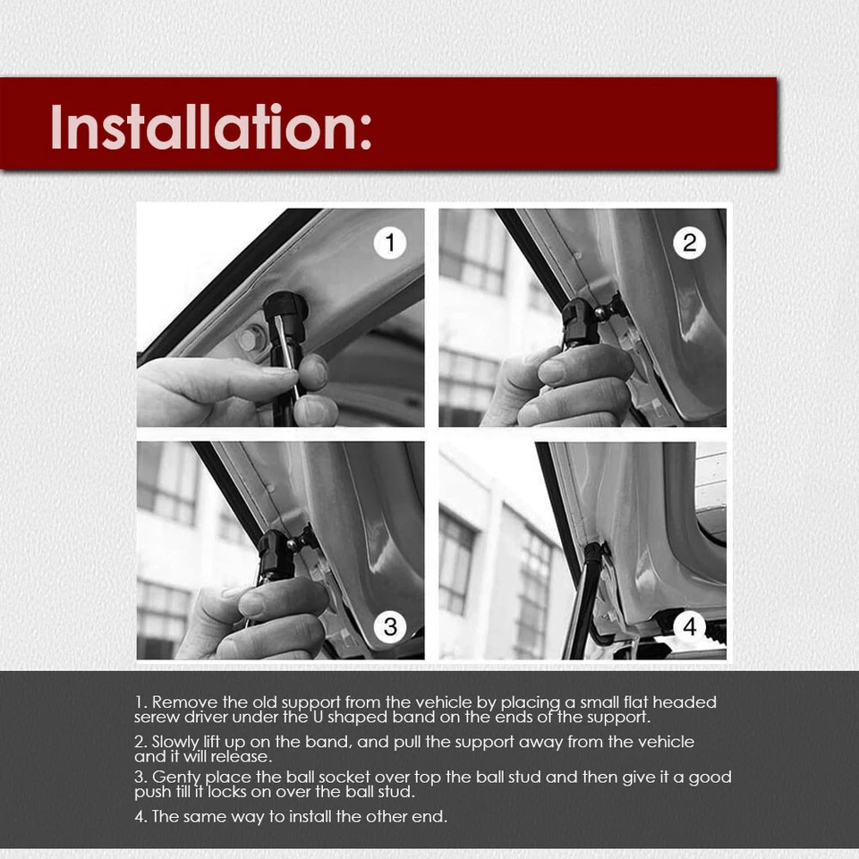 Qty(2) Rear Trunk Lift Supports Struts for Saturn Aura 2007 2008 2009 6171 Sedan Foto 3 de 4