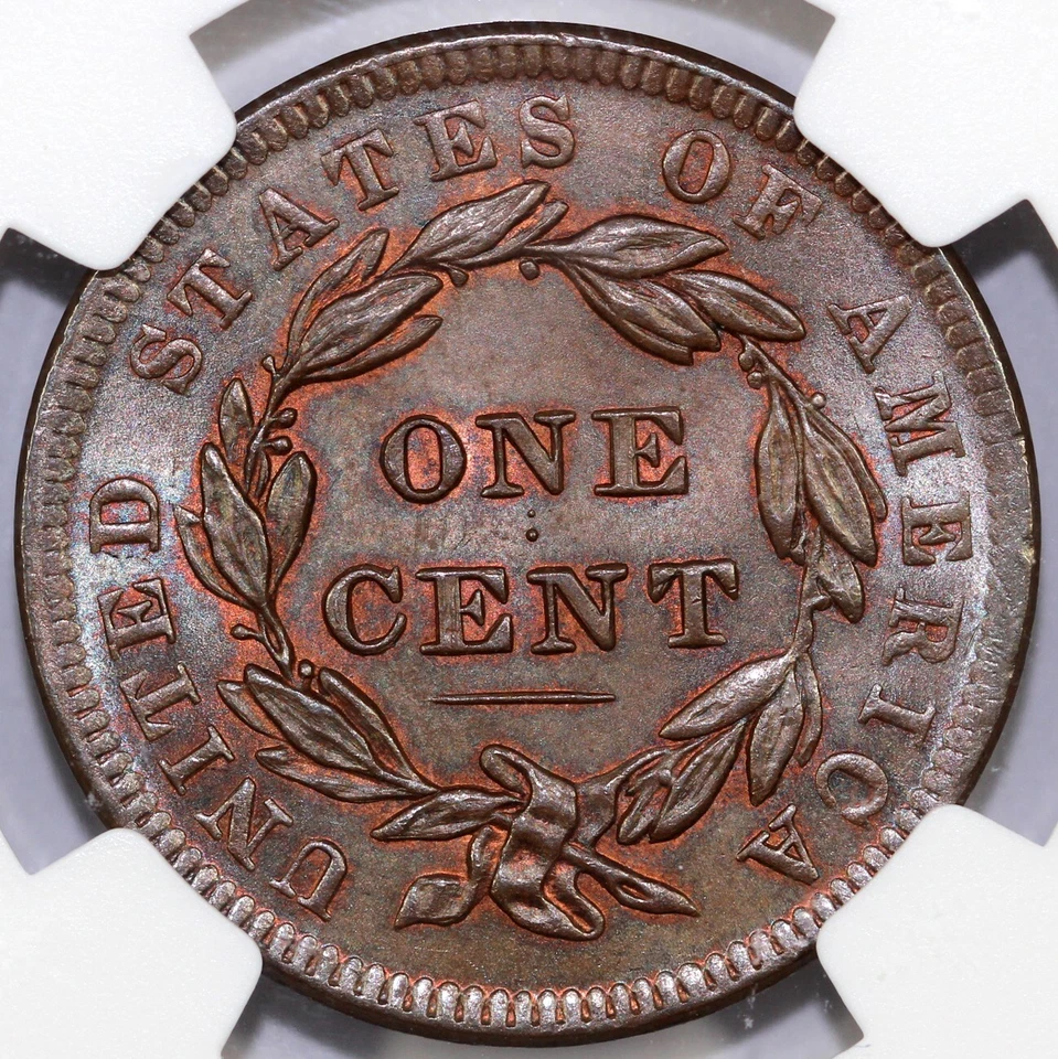 1838 1c N-3 Coronet or Matron Head Large Cent NGC MS 65 BN - Image 3 of 4