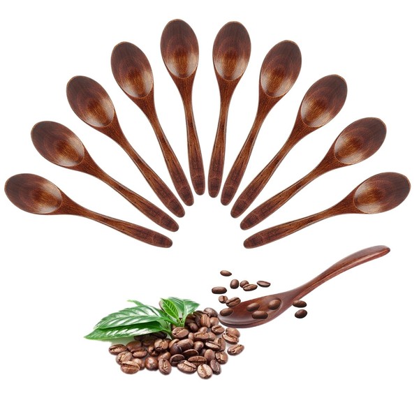 HolzlöFfel 10Er Set 14Cm - EsslöFfel TeelöFfel KüChenutensilien-image