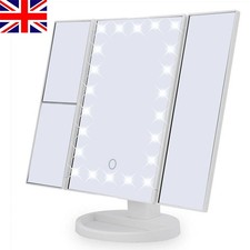Foldable LED Mirror Illuminated Make Up Mirror Cosmetic Vanity w/ Light Stand UK