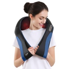 Back Neck Shoulder Massager with Heat, Shiatsu Electric Deep Tissue 3D Kneadi...