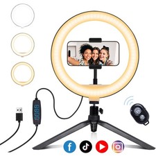 Selfie Ringlicht,LED Ringlicht mit Stativ Handy,Dimmbare Tischringlicht f&uuml;r Live