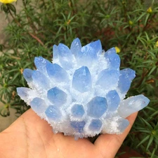 300g+ New Find Blue Phantom Quartz Crystal Cluster Mineral Specimen Healing Gift