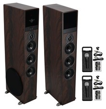Rockville TM150D Dark Wood Home Karaoke Machine System w/ 2 10" Subwoofers