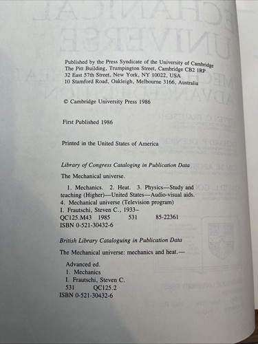 The Mechanical Universe: Mechanics and Heat, Advanced Edition Steven C. Frautschi - Bild 8 von 8