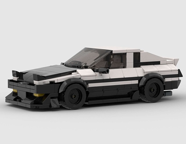 Custom MOC Lego Car White & Black Toyota AE86 Car 313 Pieces