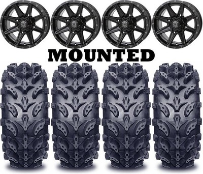 Kit 4 Interco Swamp Lite Tires 28x9-14 on Frontline 308 Gloss Black Wheels HP1K