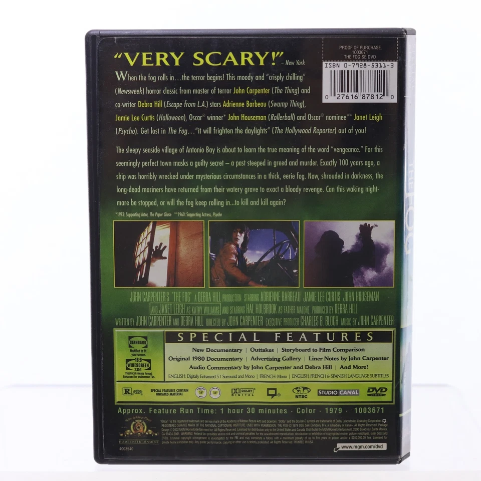 THE FOG Special Edition DVD 1979 Horror Jaime Lee Curtis John Carpenter - Imagem 3 de 3