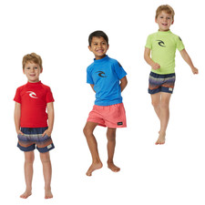 Rip Curl Kids Brand Wave Short Sleeve Surf Surfing UV Protect Rash Guard Vest