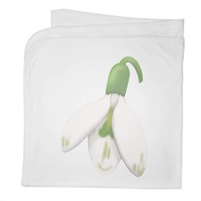 'Snowdrop Flower' Cotton Baby Blanket / Shawl BY00041464 