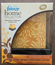 Febreze Home Collection Flame Less Luminary Starter Kit Pomegranate Mango BNIB