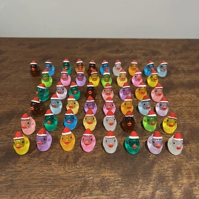 50 Christmas Mini Ducks with Santa Hat