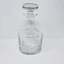 Vintage Edinburgh Crystal 'Star Of Edinburgh' Decanter & Stopper Etched 9” EUC