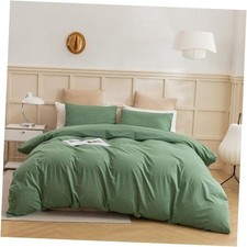 Sage Green Duvet Cover Queen Size, 3 Queen 90"x90" Sage Green No Comforter 