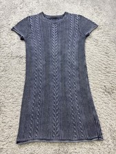 ATM Anthony Thomas Melillo Dress Women XS Midnight Stonewash Cable Knit Sweater