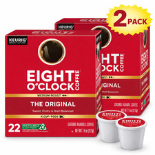 2 Pack Eight O Clock Original K-Cup Coffee Pods 22 Count Each Keurig Medium Roas