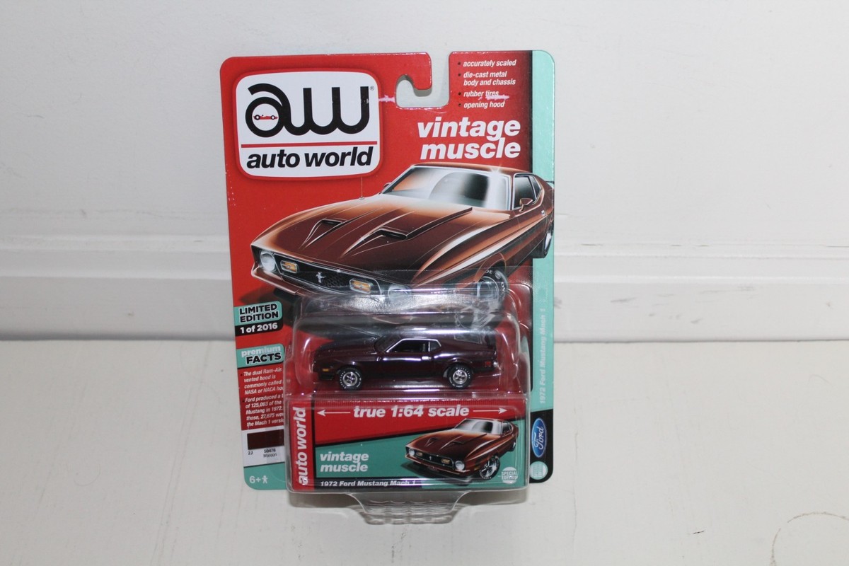 Auto World Limited Edition 1972 Ford Mustang Mach 1 Maroon 1 of